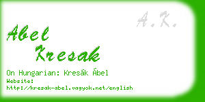abel kresak business card